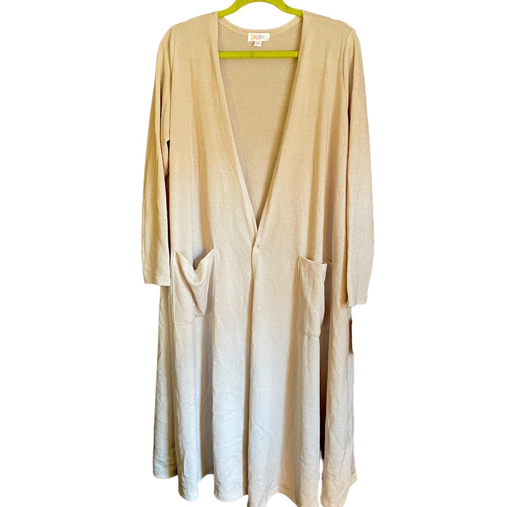 NWT LuLaRoe Elegant Sarah Duster Tan Cardigan Large